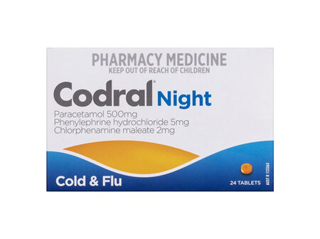 Codral Nightime Tablets 24 Tablets