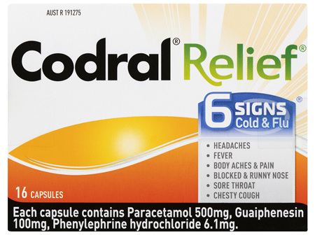 Codral Relief Cold & Flu 16 Capsules