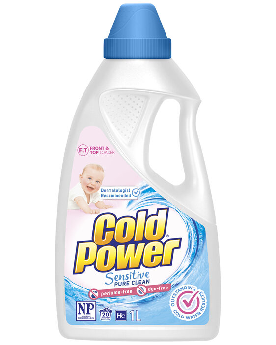 Cold Power Sensitive Pure Clean, Liquid Laundry Detergent, 1L