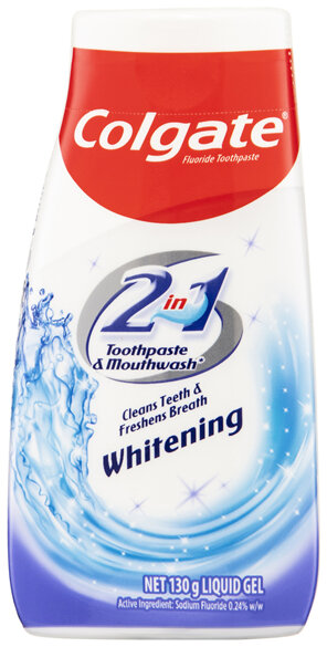 Colgate 2 in 1 Toothpaste & Mouthwash Whitening Liquid Gel 130g
