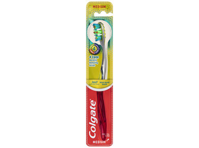 Colgate 360° Advanced Whole Mouth Health Manual Toothbrush, 1 Pack, Medium Bristles with 4 Zone