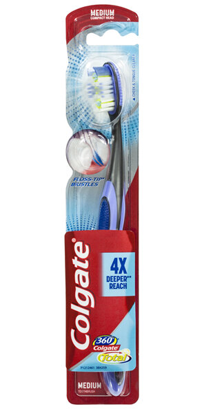 Colgate 360° Total FlossTip Bristles Compact Head Toothbrush Medium