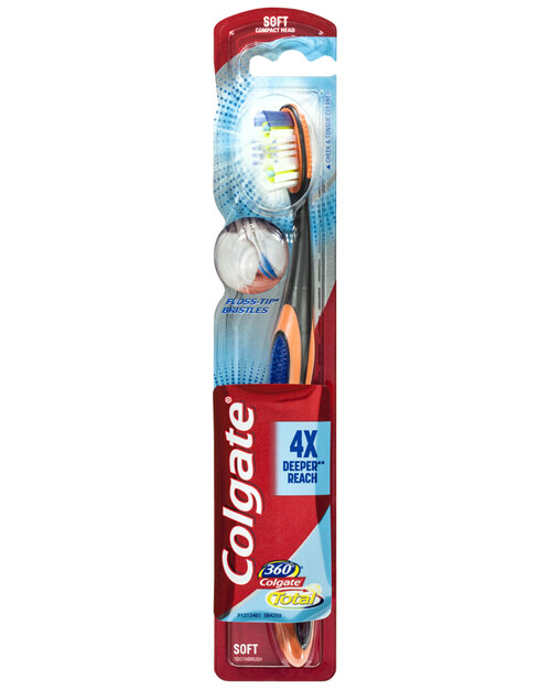 Colgate 360° Total FlossTip Bristles Compact Head Toothbrush Soft