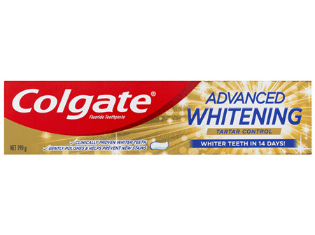 Colgate Advanced Whitening Tartar Control Teeth Whitening Toothpaste, 190g, With Microcleansing