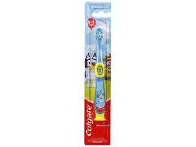 Colgate Kids Junior Bluey Manual Toothbrush, 1 Pack, Extra Soft Bristles, for Children 2-5 Years