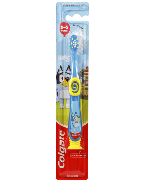 Colgate Kids Junior Bluey Manual Toothbrush, 1 Pack, Extra Soft Bristles, for Children 2-5 Years