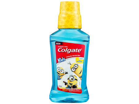 Colgate Kids Minions Antibacterial Mouthwash Rinse, For Children 7+ Years, Alcohol Free, Bubble