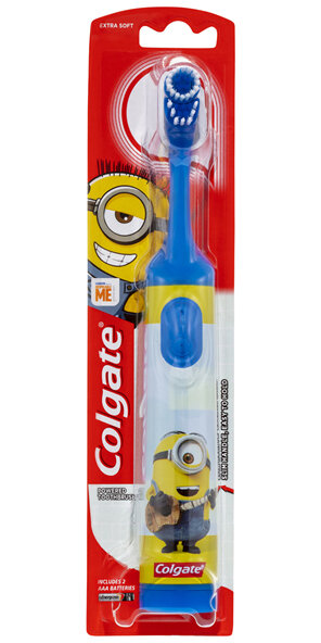 Colgate Kids Minions Battery Powered Toothbrush, 1 Pack, Extra Soft Bristles for Children 3+ Years