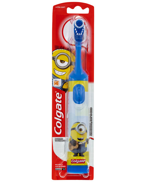 Colgate Kids Minions Battery Powered Toothbrush, 1 Pack, Extra Soft Bristles for Children 3+ Years