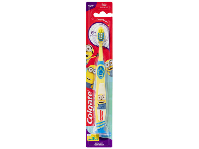 Colgate Kids Minions Toothbrush, 1 Pack, Extra Soft Bristles for Children 6+ Years, Colours May