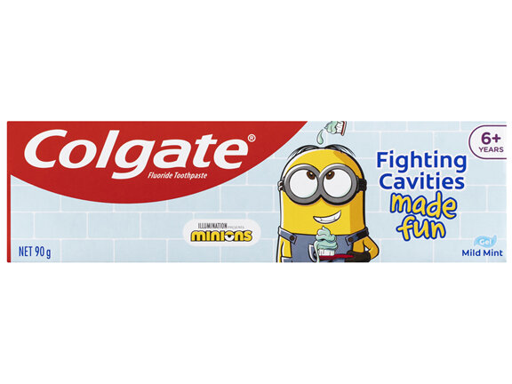 Colgate Kids Minions Toothpaste, 90g, For children 6+ Years, Mild Mint Gel, Sugar Free