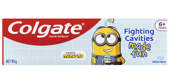 Colgate Kids Minions Toothpaste, 90g, For children 6+ Years, Mild Mint Gel, Sugar Free