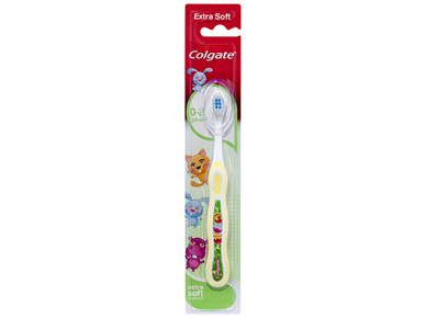 Colgate Kids My First Manual Toothbrush for Toddlers 0-2 Years, 1 Pack, Extra Soft Bristles,