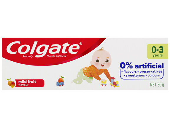 Colgate Kids Toothpaste 0-3 Years Mild Fruit Flavour Anticavity Fluoride Toddler Toothpaste No