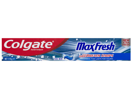 Colgate Max Fresh Cool Mint Toothpaste, 110g, With Mini Breath Strips