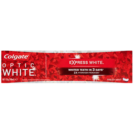 Colgate Optic White Expert Express Teeth Whitening Toothpaste, 125g, Fresh Mint, With 2% Hydrogen