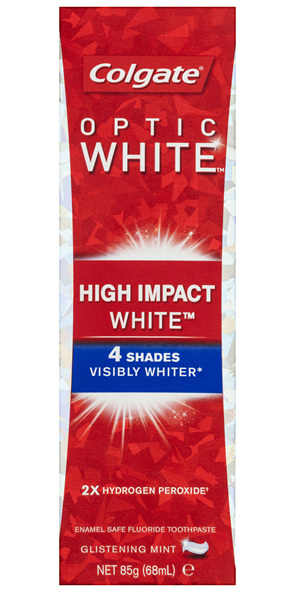 Colgate Optic White Expert High Impact Teeth Whitening Toothpaste, 85g with 2% Hydrogen Peroxide