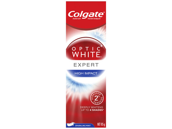 Colgate Optic White Luminous High Impact Teeth Whitening Toothpaste, 85g