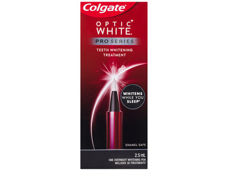 Colgate Optic White Overnight Teeth Whitening Treatment Pen, 1 Pen, Contains Hydrogen Peroxide,