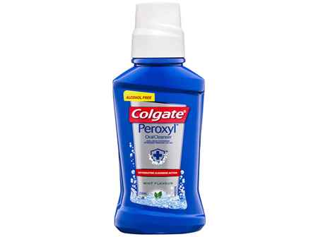 Colgate Peroxyl Rinse Oral Cleanser Mouthwash, 236mL, Mint with 1.5% Hydrogen Peroxide