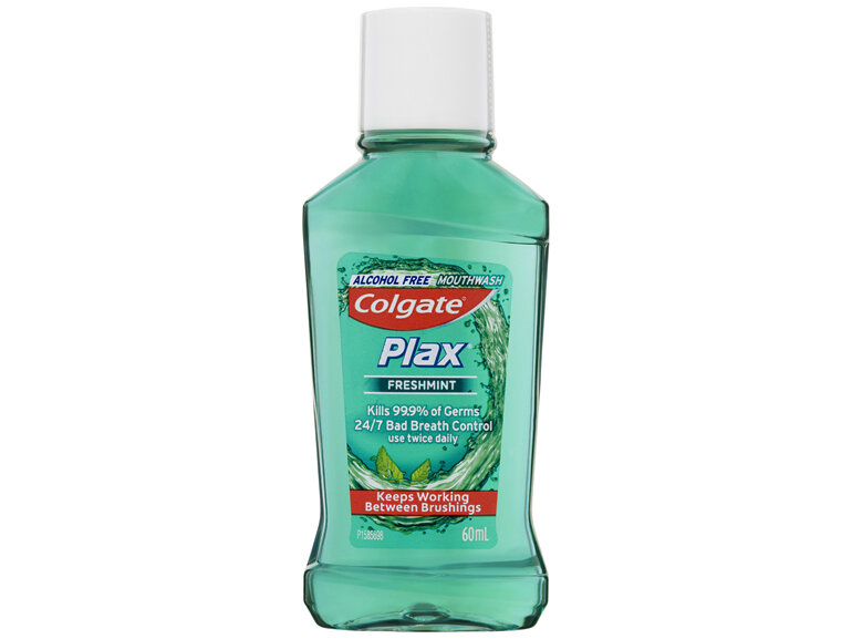 Colgate Plax Antibacterial Alcohol Free Travel Mouthwash Freshmint 60mL - Moorebank Day & Night Pharmacy