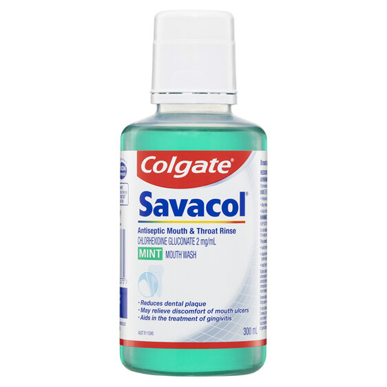 Colgate Savacol Antiseptic Mouth & Throat Rinse Mint 300ml