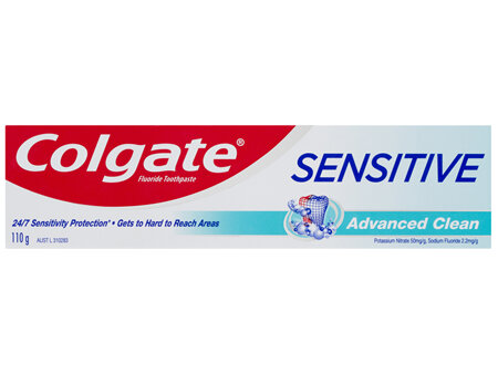 Colgate Sensitive Advanced Clean Toothpaste, 110g, For Sensitive Teeth Pain Relief