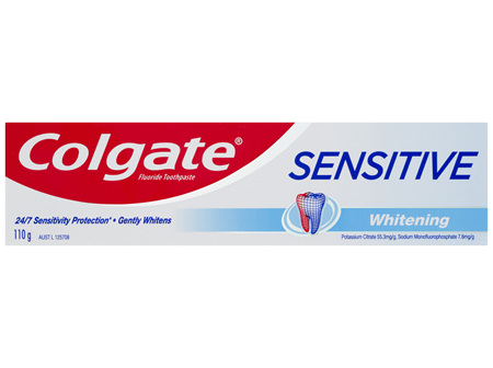 Colgate Sensitive Whitening Toothpaste, 110g, For Sensitive Teeth Pain Relief