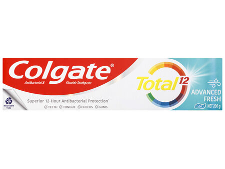 Colgate Total Advanced Fresh Gel Antibacterial Toothpaste 200g, Whole Mouth Health, Multi Benefit