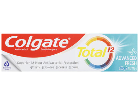 Colgate Total Advanced Fresh Gel Antibacterial Toothpaste 115g, Whole Mouth Health, Multi Benefit