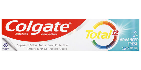 Colgate Total Advanced Fresh Gel Antibacterial Toothpaste 200g, Whole Mouth Health, Multi Benefit