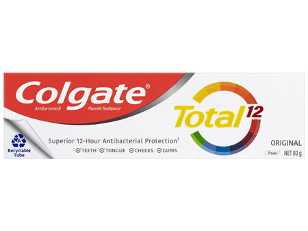 Colgate Total Original Antibacterial Toothpaste 80g, Whole Mouth Health, Multi Benefit