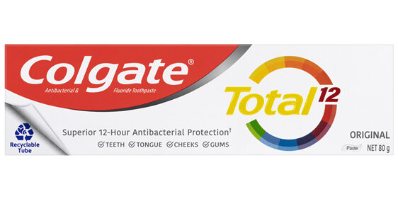 Colgate Total Original Antibacterial Toothpaste 80g, Whole Mouth Health, Multi Benefit