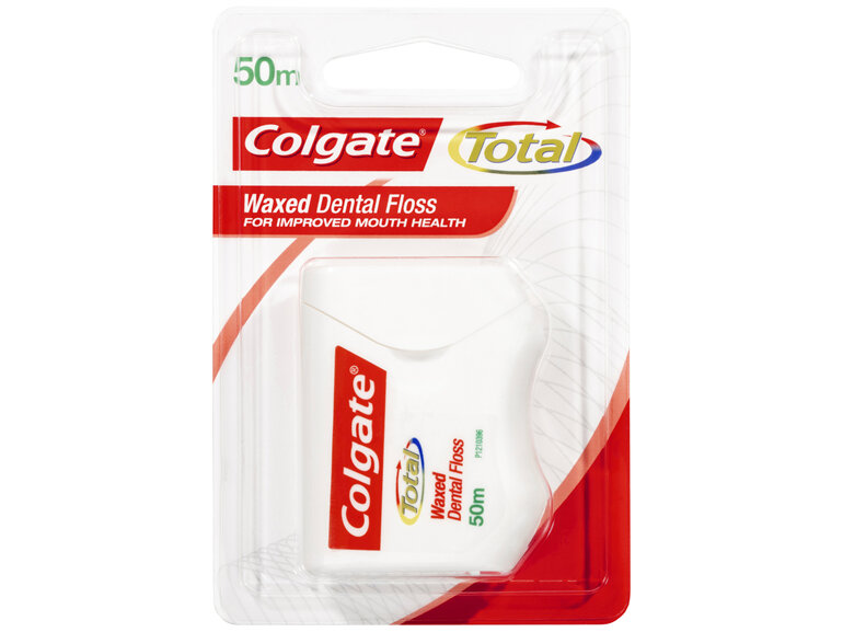 Colgate Total Waxed Dental Floss, 50m, Protects Gums & Reduces Tooth Decay