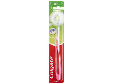 Colgate Twister Manual Toothbrush, 1 Pack, Soft Bristles, Fresher Breath 