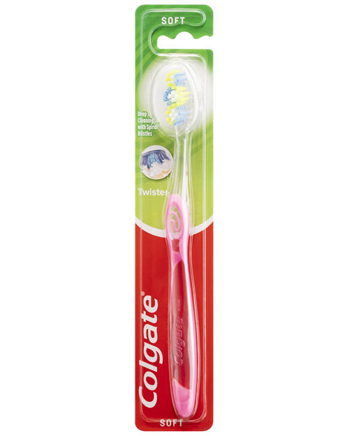 Colgate Twister Manual Toothbrush, 1 Pack, Soft Spiral Bristles, Deep Cleaning