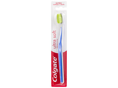 Colgate Ultra Soft Manual Toothbrush, 1 Pack, Slim Tip Bristles & Compact Head