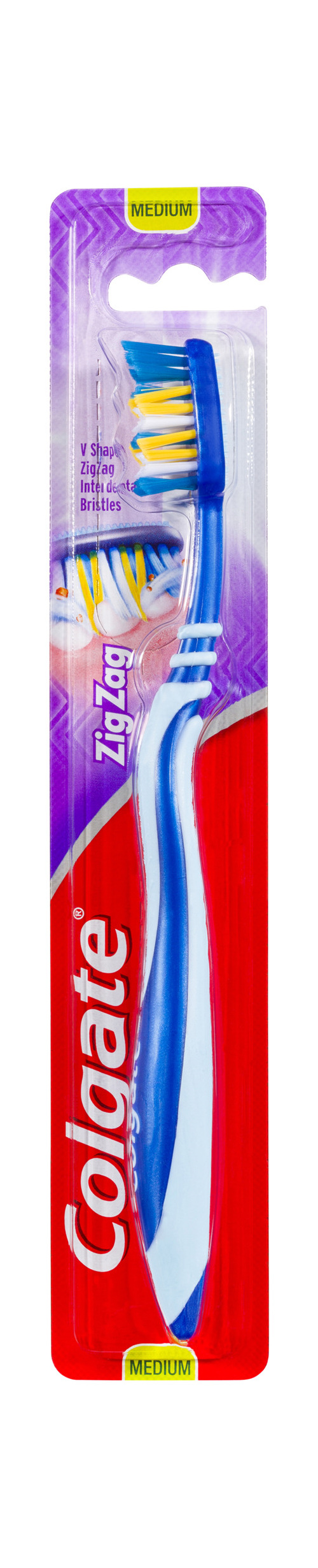 Colgate Zig Zag Manual Toothbrush, 1 Pack, Medium Bristles, Interdental Reach