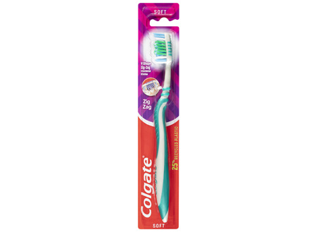 Colgate Zig Zag Manual Toothbrush, 1 Pack, Soft Bristles, Interdental Reach