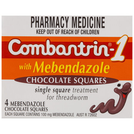 Combantrin-1 Threadworm Chocolate Squares 4 Pack