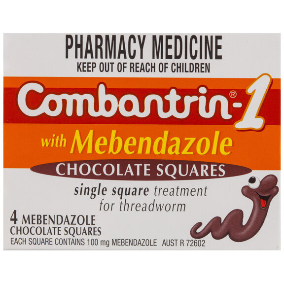 Combantrin-1 Threadworm Chocolate Squares 4 Pack
