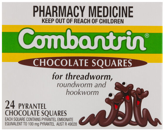 Combantrin Threadworm Chocolate Squares 24 Pack