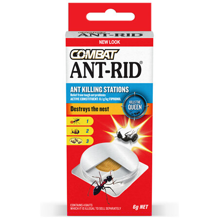 Combat Ant Rid Bait, Ant Bait destroys the Nest, Insecticide, 6g, 4 Pack