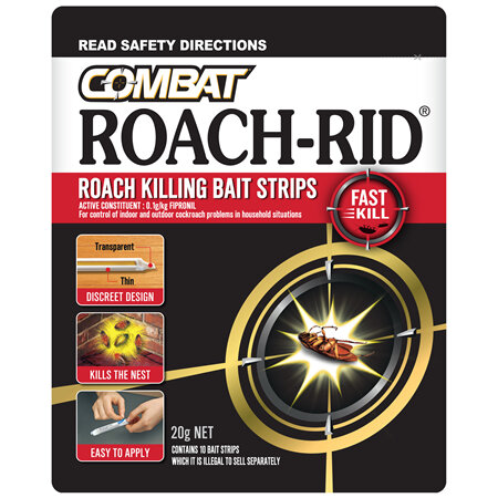 Combat Roach Bait Strips with Fast Kill Action, Pest control Insecticides, 20g, 10 Pack