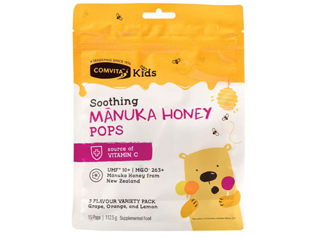 Comvita Kids Soothing Manuka Honey Pops UMF 10+ 15's