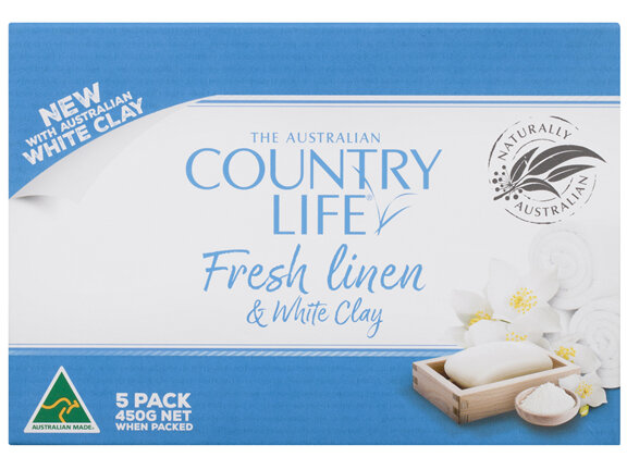 Country Life Fresh Linen & White Clay 5 Pack