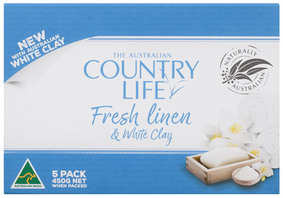 Country Life Fresh Linen & White Clay 5 Pack