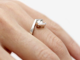 Croft Brilliant cut modern platinum diamond ring on hand