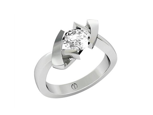 Cubist designer diamond engagement ring