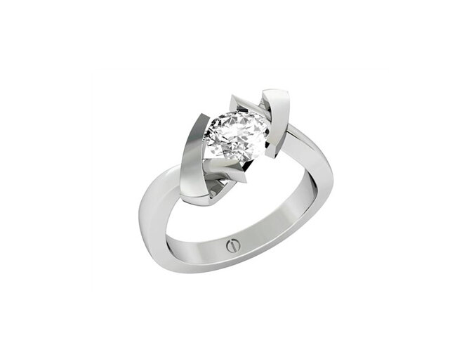 Cubist designer diamond engagement ring